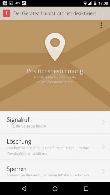 Über das Internet besteht die Möglichkeit das Gerät nach einem Diebstahl zu orten.