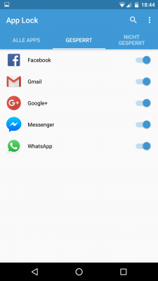 Die gesperrten Apps werden unter dem Tab “gesperrt” gelistet.