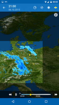 Mit dem Regenradar siehst du in Echtzeit wo der Regen hinkommt.