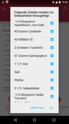 Deine Einkaufsliste rufst du über die Startseite auf.