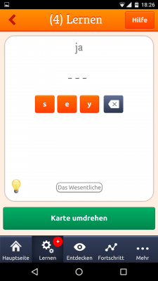 Du übst das Schreiben der Wörter. 