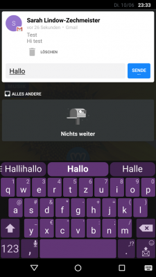 Ebenfalls versendest du Nachrichten ohne die dazugehörige App aufzurufen.