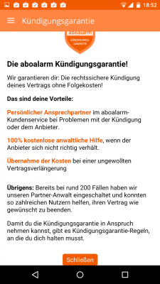  Die Aboalarm Kündigungsgarantie garantiert die rechtssichere Kündigung deiner Verträge.