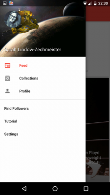 Über das Menü rufst du dein Profil auf oder findest andere Nutzer.