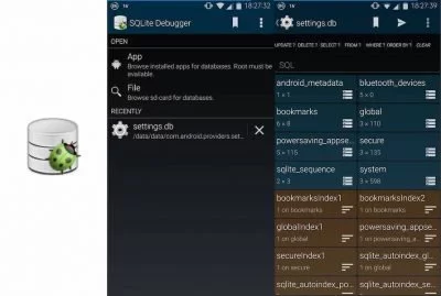 Datenbanken betrachten und bearbeiten.