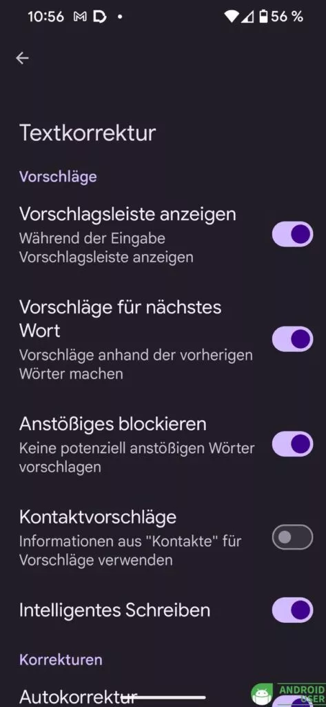 Gboard intelligente Vorschläge