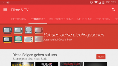 Ab sofort sind auch Serien bei Google Play erhältlich.