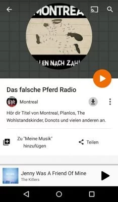 Google Radio sortiert nach Künstlern oder einzelnen Titeln