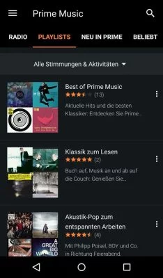 Für die schnelle Beschallung zwischendurch gibt es moderierte Playlisten