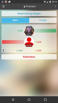 Die App zeigt genau wer dir wie viel Geld schuldet.