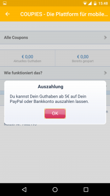 Ab 5 Euro Guthaben ist eine Auszahlung auf dein PayPal oder Bankkonto möglich.