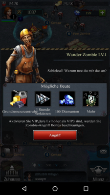 Der Wander-Zombie ist dein erster Gegner.