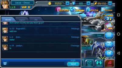 Über den Chat trittst du mit anderen Spielern in Kontakt.