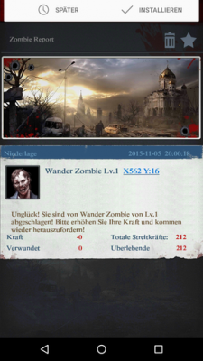 Der Wander-Zombie hat sich verteidigt.