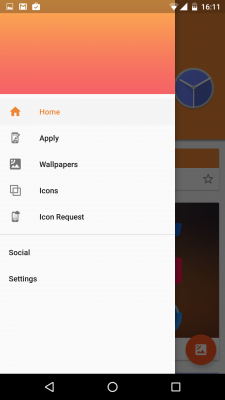  Im App-Menü gelangst zu zu den Hintergründen, den schon vorhandenen Icons sowie den mit den notwendigen Launchern.