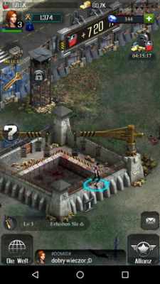 Zombies welche außerhalb deines Stützpunktes mit einem blauen Kreis markiert sind killst du mit einem Fingertipp. 