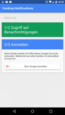 Danach meldest du dich über deinen Google-Account an.