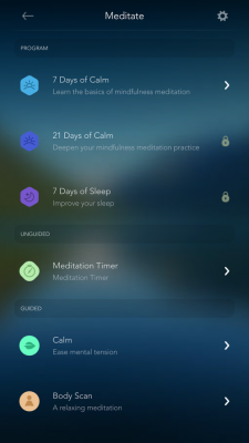 Kurze Meditationsprogramme sind frei verfügbar.