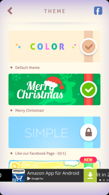 Verschiedene Themes können erspielt werden.