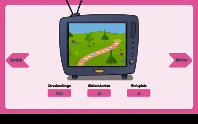 Du wählst aus, wie lange die Fragestrecke sein soll, ob mit oder ohne Aktionskarten gespielt wird oder Minispiele eingebaut werden.