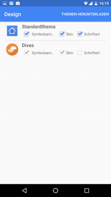 Hier wählst du Dives als Standardthema aus.