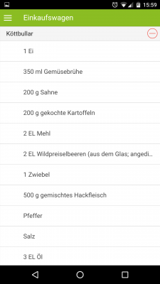 Du erstellst bei Bedarf eine Einkaufsliste.