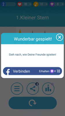 Durch eine Verbindung mit deinem Facebook-Account erhältst du Diamanten. Ebenfalls forderst du so andere Spieler zu einem Wettkampf heraus.
