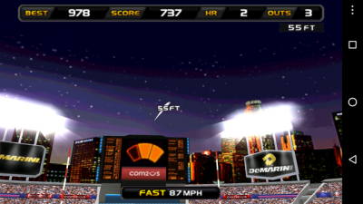  Der Ball fliegt mit 87 mph.