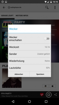 Der Radiowecker weckt dich mit deinem Lieblingsradiosender.