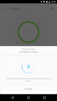 Der Timer zählt von 10 herunter. Bei 0 startet der Test.