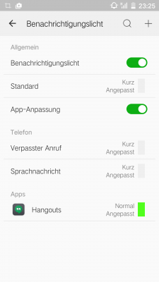 Die Benachrichtigungs-LED lässt sich sehr genau einstellen.