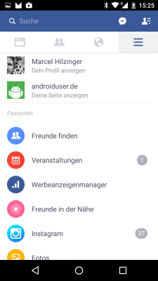 Oben rechts findest du den Weg zu den Einstellungen.