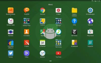 Samsung-Apps und einige Google-Apps, garniert mit etwas Bloatware.