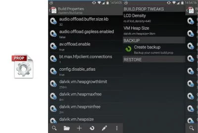 Eine App mit den wichtigsten Funktionen zum modifizieren der build.prop-Datei.