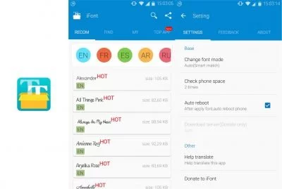 Die iFont-App besitzt eine große Auswahl an Schriftarten.