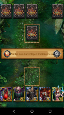 Indem du auf eine Spielkarte klickst siehst du deren Fähigkeiten und kannst so besser entscheiden wen du in den Kampf schickst.