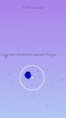 Folge dem Kreis mit deinem Finger.