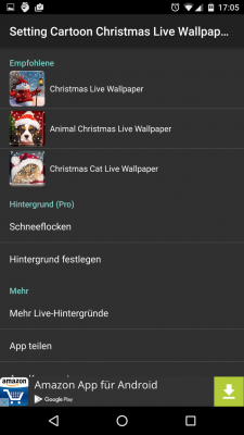 In den Einstellungen änderst du die Anzahl der Schneeflocken und wählst ein neues Bild aus.