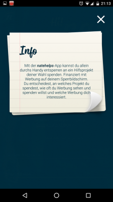 Mit Werbung auf dem Sperrbildschirm Gutes tun.