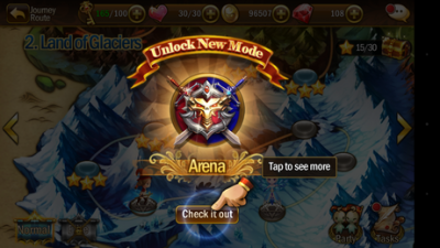 Mit Level 10 hast du die Arena freigeschaltet.