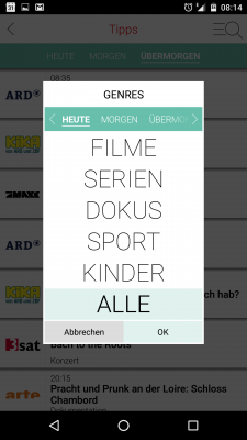 TV-Tipps und Genre-Anzeigen erhältst du für drei Tage.
