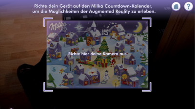 Wenn du einen echten Milka-Schokoladenkalender besitzt erweckst du diesen per Augmented Reality zum leben.