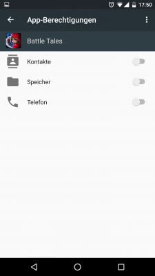 ...und erteilst ihr den Zugriff auf deine Kontakte, Speicher und Telefon.