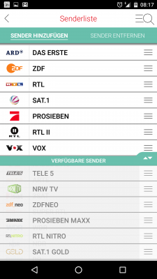 Du erstellst dir deine persönliche Senderliste.