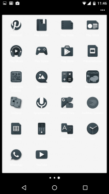 Schwarz-Graue anstatt der sonstigen bunten Icons.