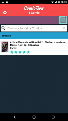 Mit der Suchfunktion findest du ganz leicht deine hinzugefügten Comics.