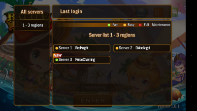 Du wählst dir einen Server aus und klickst auf den Enter-Button. 