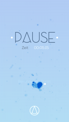 Sobald du aufhörst deinen Finger zu bewegen und diesen vom Display nimmst wird dir deine PAUSE-Zeit angezeigt.