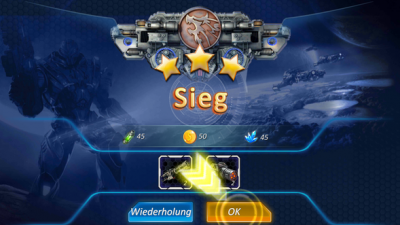 Du hast einen Sieg davongetragen und bekommst Ressourcen geschenkt.