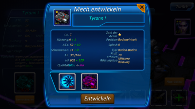Du entwickelst einen neuen Mech.